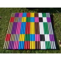 Set plastic-covered wooden poles 3m with color sleeves