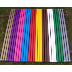 Set of plastic covered wooden poles